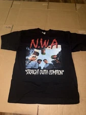 Vintage NWA Straight Outta Compton Early 2000s Rap Tee XL Black Y2K Pro Tees