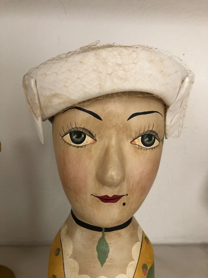 Женская винтажная шляпа с вуалью 1950-х церковь, коктейль, дерби шляпа. Белый - Изображение 4 из 4