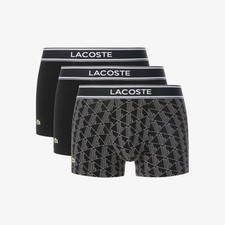 Image of Lacoste Monogram Cotton Stretch Trunks 3 Pack | Cotton Jersey