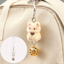 Sturdy Flocking Animal Keyring Ergonomic Phone Charm for Fashion Lovers