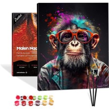 Malen Nach Zahlen Tier Leinwand Rahmen Pinsel Acrylfarbe Erwachsene