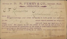 Detroit,MI D.M Ferry Seedsmen to Lakehurst New Jersey NJ 1911 Michigan Postcard
