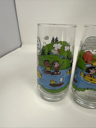 Bicchieri vintage McDonalds Camp Snoopy da collezione serie 1983 6" set di 4 (2 uguali) - Foto 10 di 14