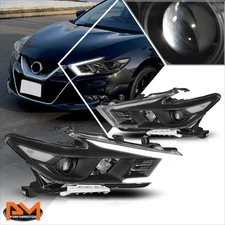 For 16-18 Maxima LED DRL Projector Black Housing Headlight Clear Corner Lamps