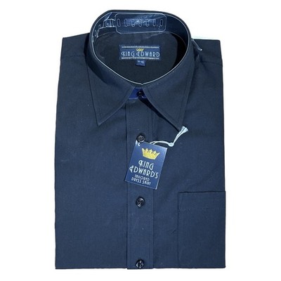 King Edward s Men s Tailored Blue Short Sleeve Uniform Work Shirt