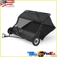 42" Tow Behind Lawn Sweeper Leaf Collector Sweeper for Lawn 21 Cu. Ft. Capacity