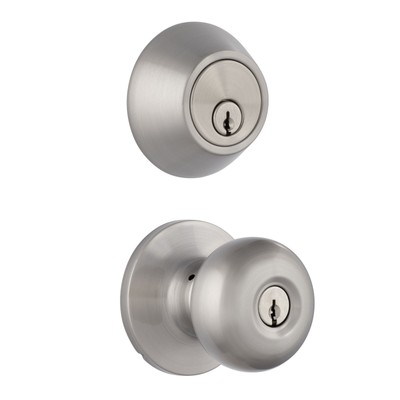 Miseno MLK2030 Porter Flat Ball Single Cylinder Keyed Entry Door - Nickel