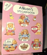 Vintage Stickers, ALLISON'S,name Sticker Book,unused, Mulberry Studios,(drMbx)