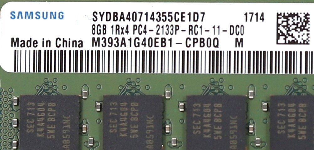 SAMSUNG 8GB 1R×4 PC4-2133P-RC0×20枚 Samsung 8GB 1Rx4 PC4-2133P-RC1-11-P20 ECC REG Server Memory
