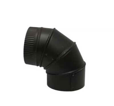 6 In. X 6 In. Black Stove Pipe Elbow