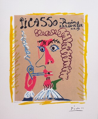 Pablo Picasso DESSINS PIPE SMOKER Limited Edition Facsimile Signed