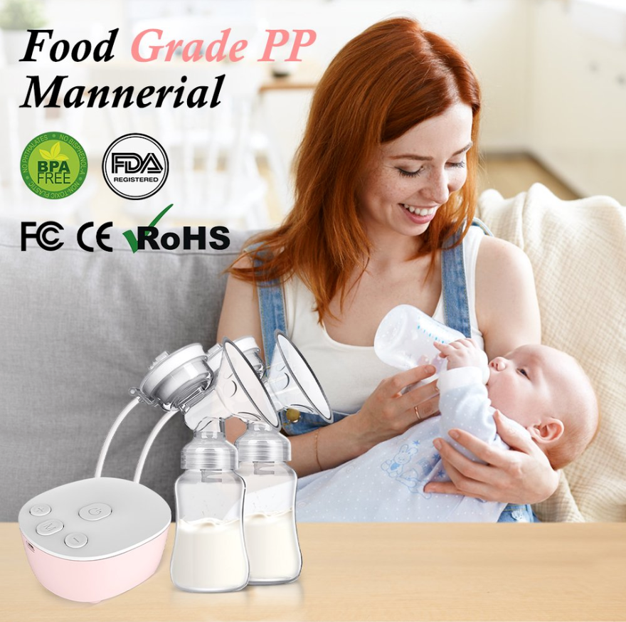Double-Breast Electric Nursing Breastfeeding Pump Milk, Silent 9-Speed Hand-Free