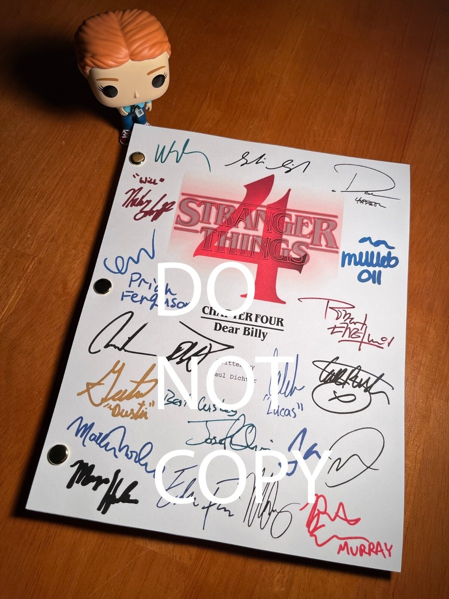 Stranger Things 4 Script Signed- Dear Billy- Autograph Reprints