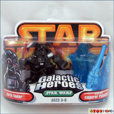 Figuras Star Wars Galactic Heroes - Darth Vader Y Emperador Palpatine Holográfico, Coleccionables