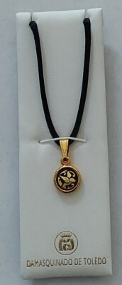 Damascene Gold Dove Design Round Pendant Necklace by Midas of ...