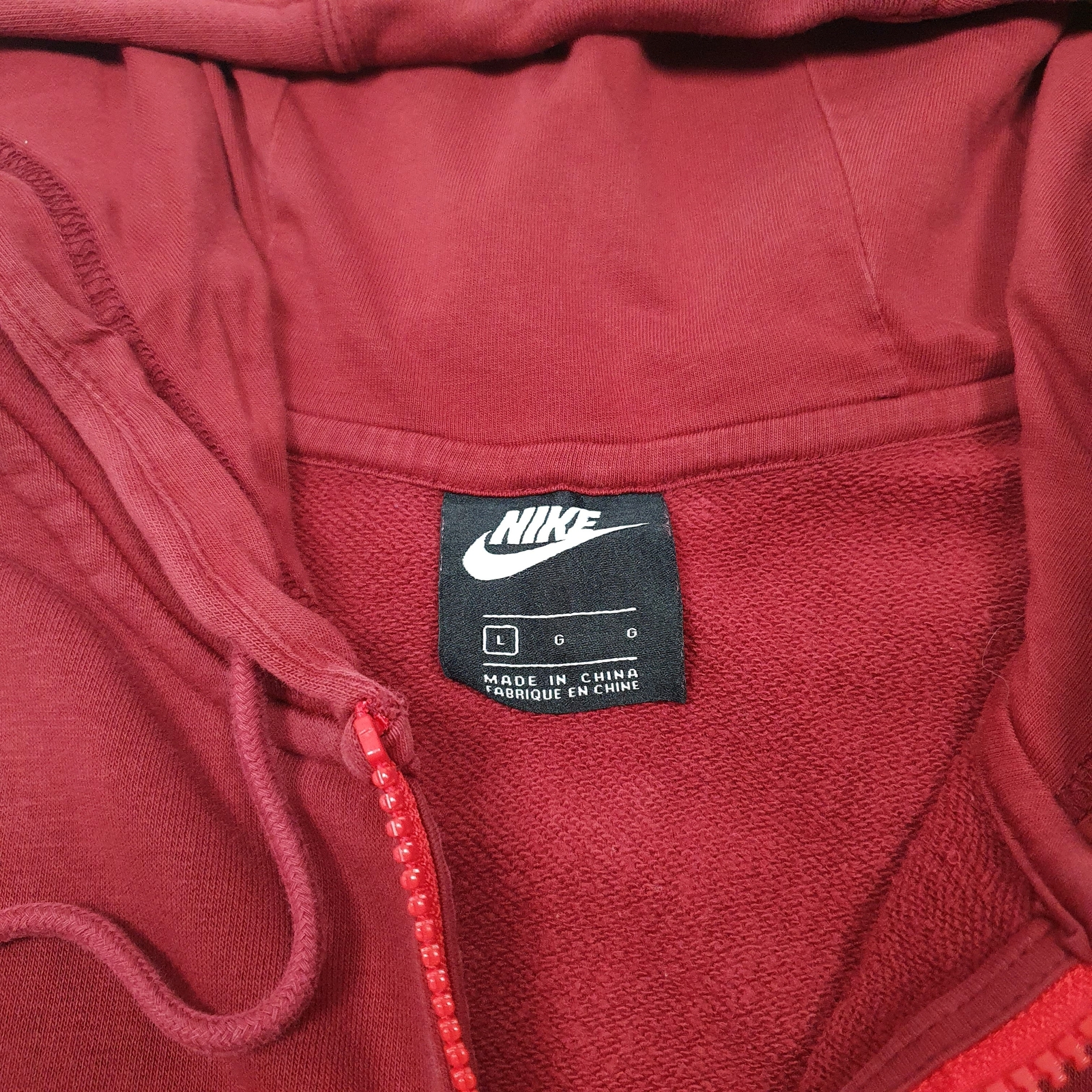 NIKE Full Zip Hoodie Double Swoosh 1972 Jumper Sweatshirt Mens L image 2