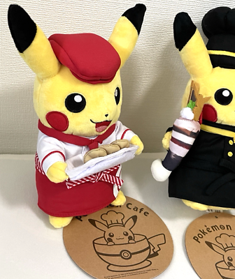 Pokemon Cafe Limited Plush Doll Pikachu Chef Pastry Chef Waitress