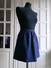 Minigonna Pinko Virginia Beach pied de poule viola blu Made in Italy L jacquard