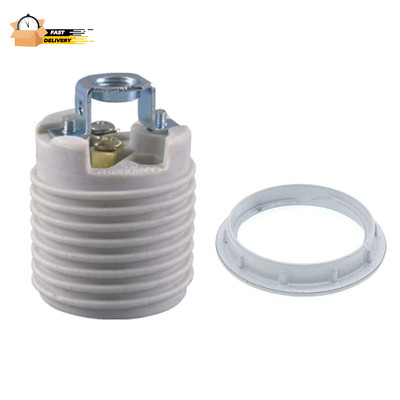 Keyless Porcelain Threaded Socket with Hickey, Medium Base E26 Threaded
