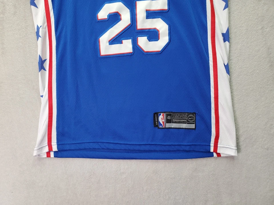 Camiseta Nike de baloncesto de los Philadelphia 76ers de la NBA para hombre talla 48 azul Simmons Swingman Foto 4 de 4
