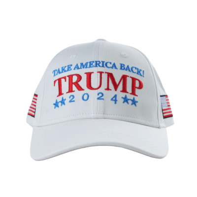 White Trump Hat 2024 - Trump for President 2024 - Take America Back! - Make Amer