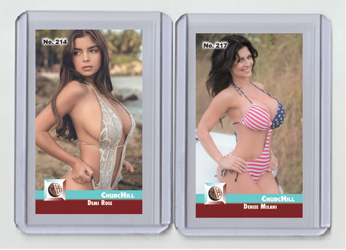 Denise Milani rare MH Churchill #'d x/3 Tobacco card no. 217