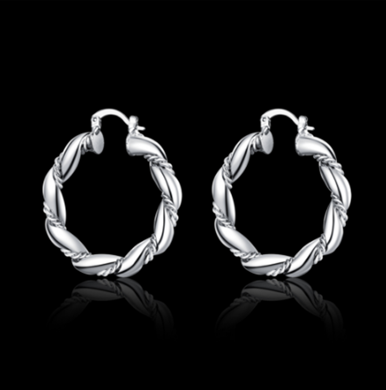 Womens 925 Sterling Silver Classic 50mm Large Round Vogue Hoop - Foto 11