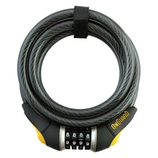 OnGuard Doberman 6' x 12mm Armored Coil Cable Combo Lock for MC Scooter 45008031