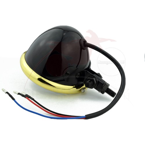 4.5inch Motorcycle Headlight Bates Bottom Mount Cafe Racer Bobber Gold Black - Picture 4 of 10