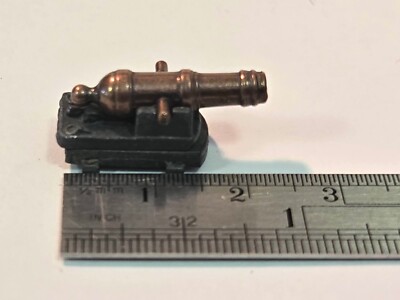 Ship Model Fittings Parts 22mm Bronze Carronade Cannon w/ Black Metal Carriage