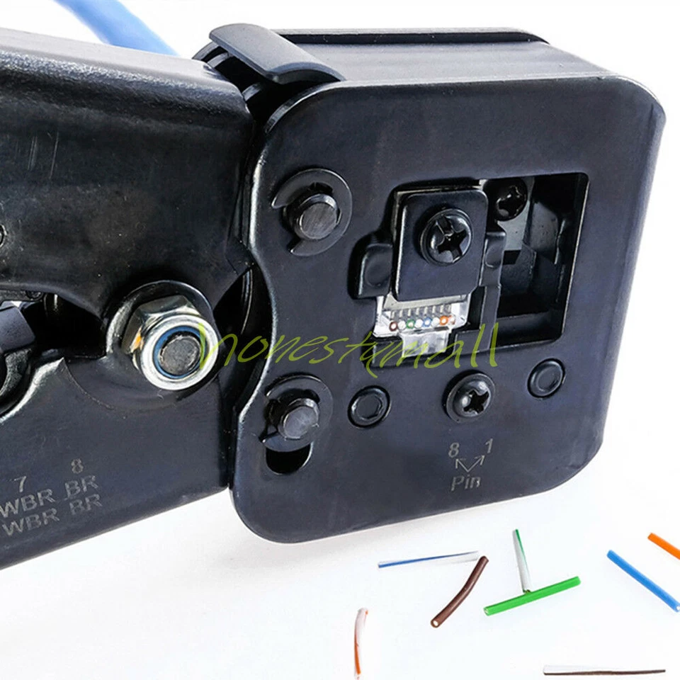 RJ45 Crimpwerkzeug Crimpung Kabel Abisolierzange Pressen Line Klemme Zange - Bild 4 von 4