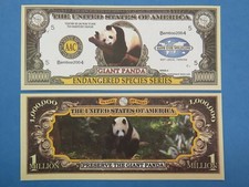 Giant PANDA Bear Endangered Species ~ $1,000,000 One Million Dollar Novelty Bill