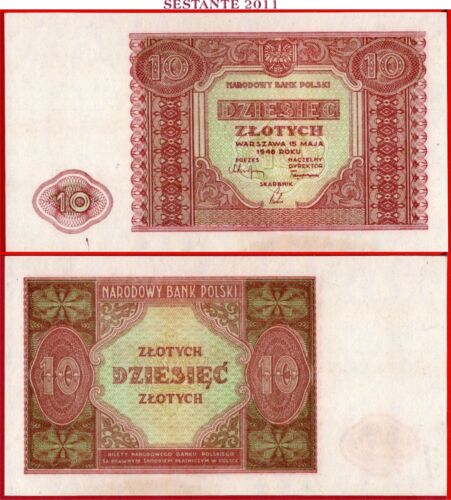 POLAND  10 ZLOTYCH 15 5 1946 P 126 XF++/AUNC  free shipping from 100$ - Afbeelding 1 van 6