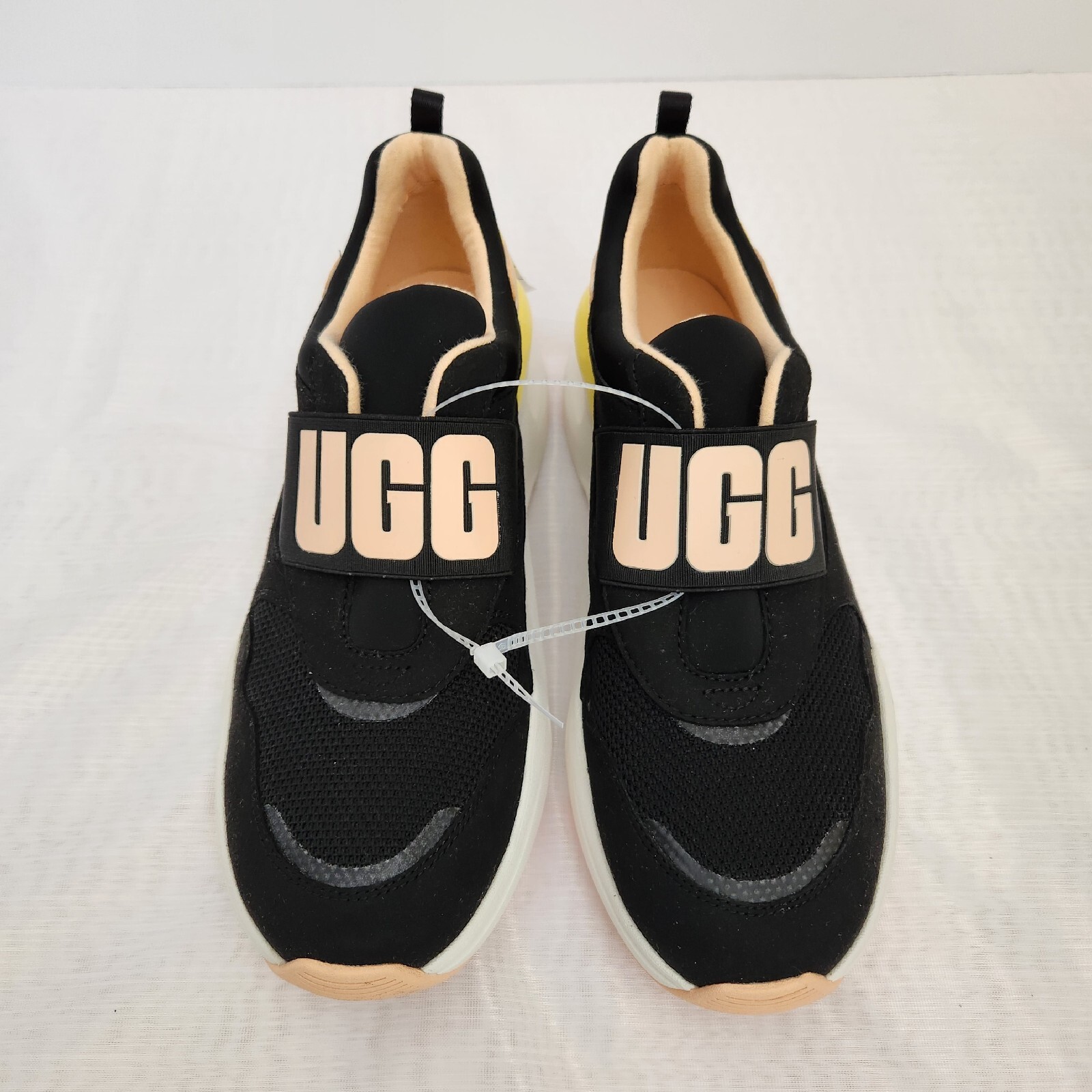 UGG Womens La Flex Sneakers in Black & Peach Size 9 Trendy Logo Trainers