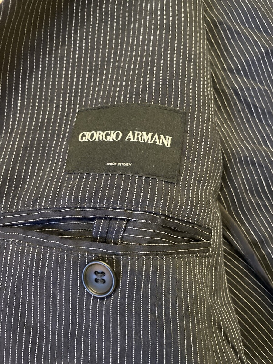 Giorgio Armani Black Label Finely Striped Deconstructed Linen