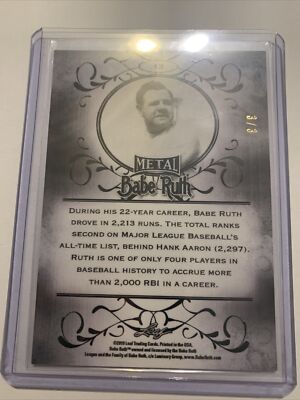 2019 Leaf Metal Red Refractor 13 Babe Ruth 3/3 Jersey Number | eBay