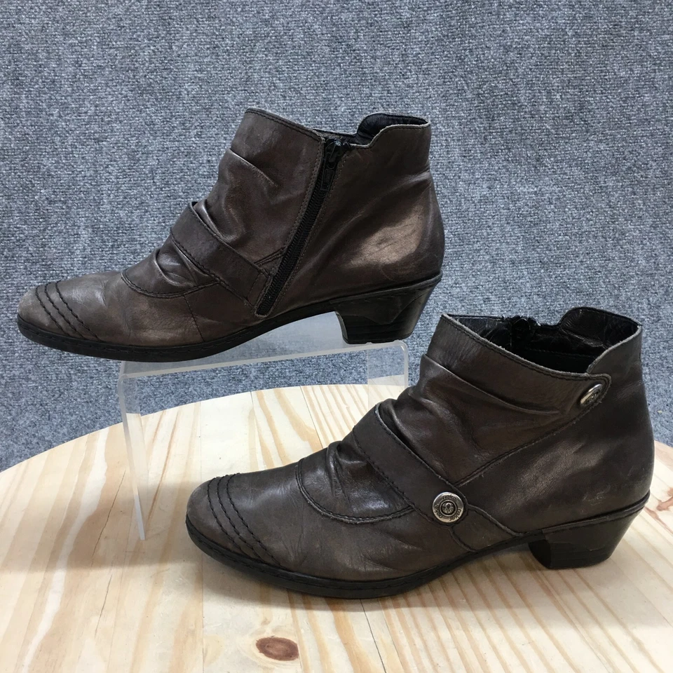 Rieker Botas Mujer 41 Botín Marrón Cómodo Informal Punta Redonda Tacones Cubanos Foto 2 de 4