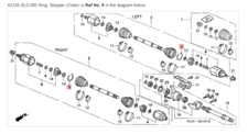 HONDA ACURA GENUINE OEM NSX Ring, Stopper (Outer) Driveshaft ☆ 42335-SL0-300 ☆