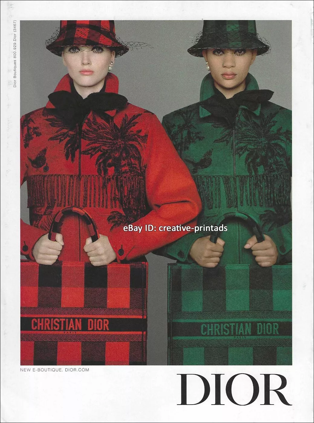PUBLICITÉ IMPRIMÉE DIOR 1 PAGE automne 2019 SELENA FORREST Ruth Bell avec CHECK BOOK TOTES