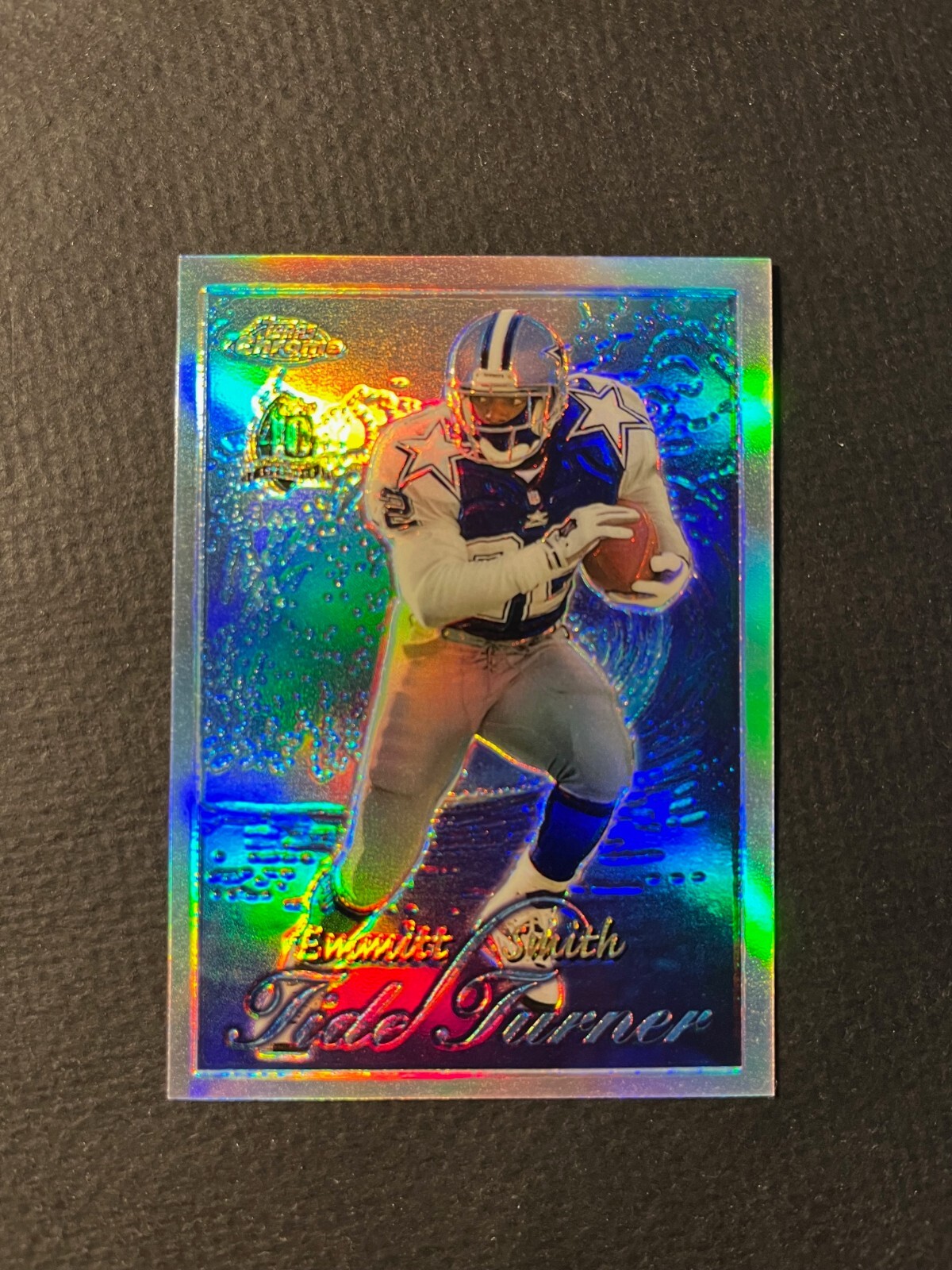 1996 Topps Chrome Tide Turner #TT11 Emmitt Smith REFRACTOR / Cowboys / HOF