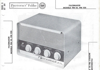 1958 PACEMAKER PM-10 10S Amp AMPLIFIER SERVICE Repair MANUAL Photofact Tube PM10