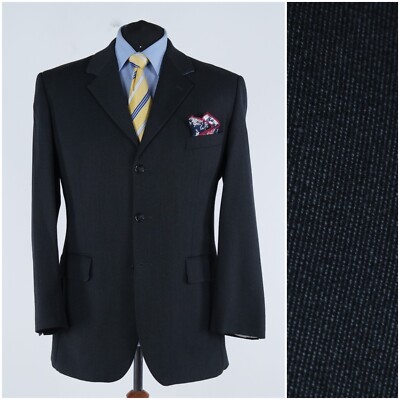 Dunkelgrauer Herrenblazer 46R UK-Größe PHIST Wolle Sport Mantel Jacke