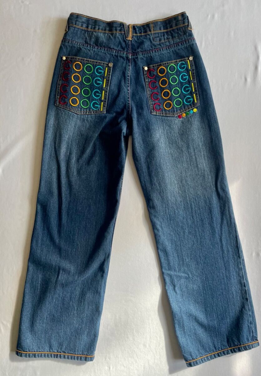 COOGI Boys Loose Fit or Womens Jeans Embroidered Rainbow COOGI Boys Loose Fit or Womens Jeans Embroidered Rainbow