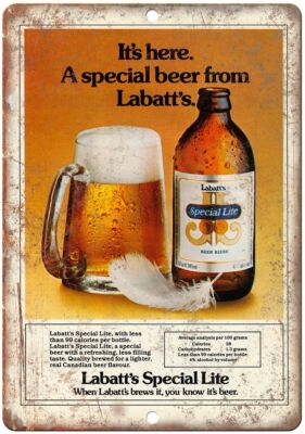 Labatt's Special Lite Beer Vintage Ad Reproduction Metal Sign E357