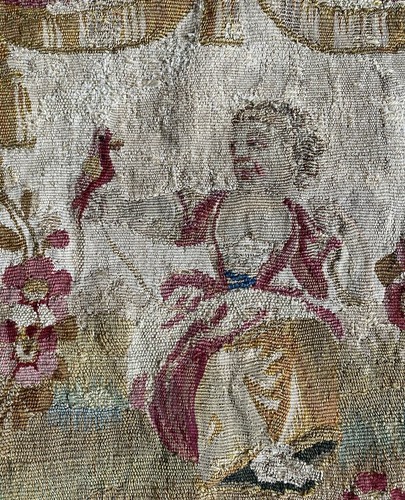 PAIR: Antique Aubusson or Gobelin Wool & Silk Woven Chair Back Panels for Pillow - Picture 5 of 12