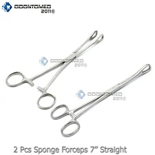 ODM 2 pcs Foerster Sponge Forceps 7" Surgical Instrument Body Piercing