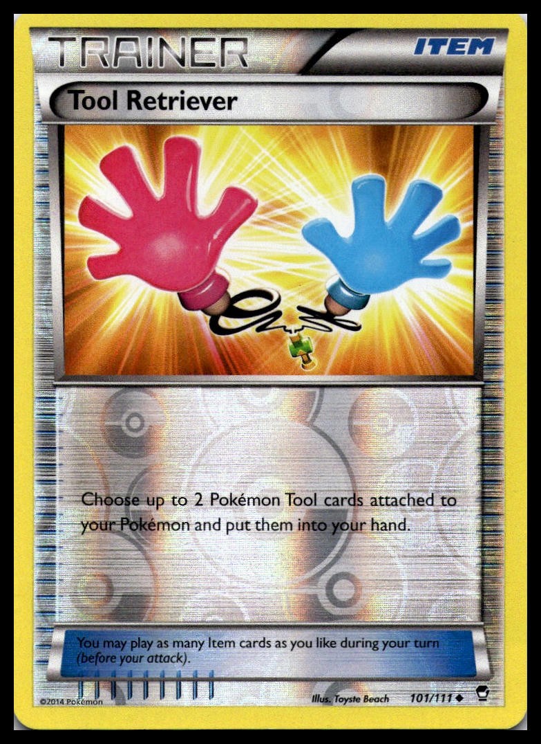 Tool Retriever 101/111 XY - Furious Fists Reverse Holo Pokemon Card LP