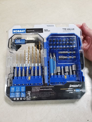 #ad Kobalt SpeedFit 50 Piece Drill amp; Drive Bit Set 0350030 Impact Grade Hard Case $14.00