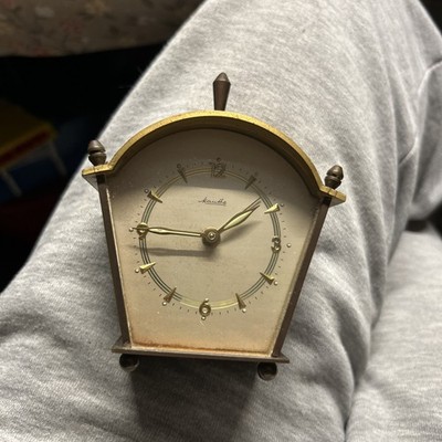 Mauthe Vintage Wecker 1950er Jahre   mechanisch   Messing   Mid Century