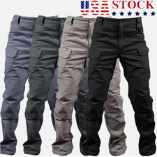 Tactical Mens Cargo Pants Work Combat Pants Outdoor Hiking Waterproof Trousers